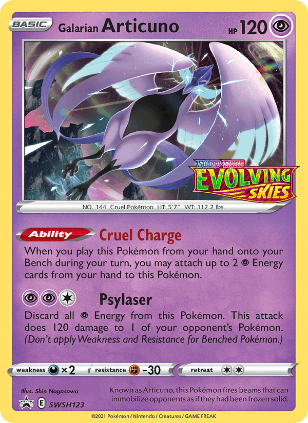 Articuno de Galar, carta SWSH123 de ESES Promos