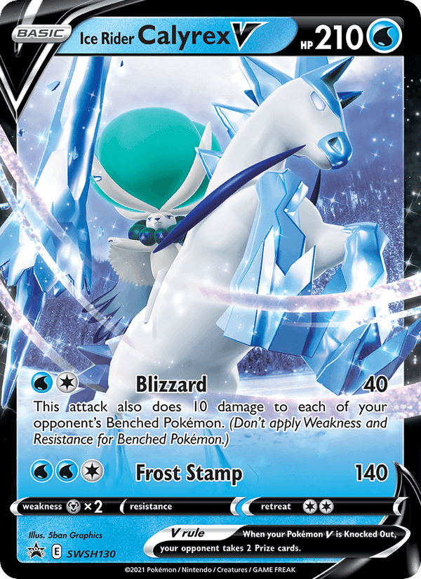 Ice Rider Calyrex V, card SWSH130 from SWSH Black Star Promos
