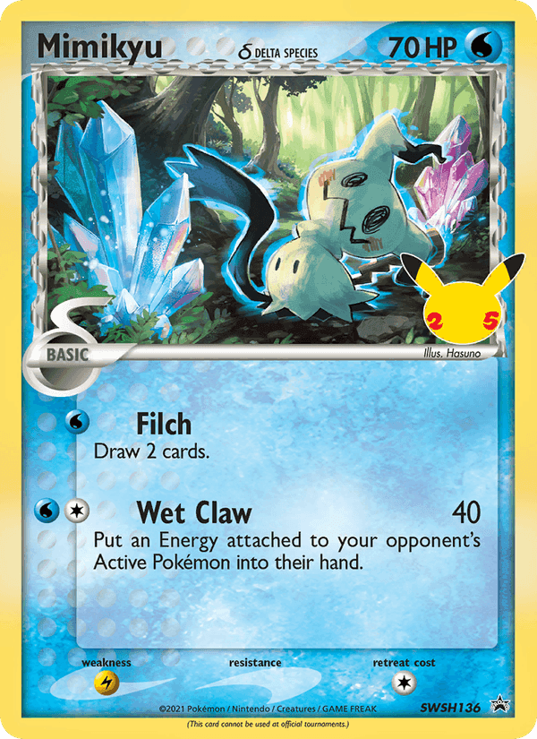 Mimikyu, card SWSH136 from SWSH Black Star Promos