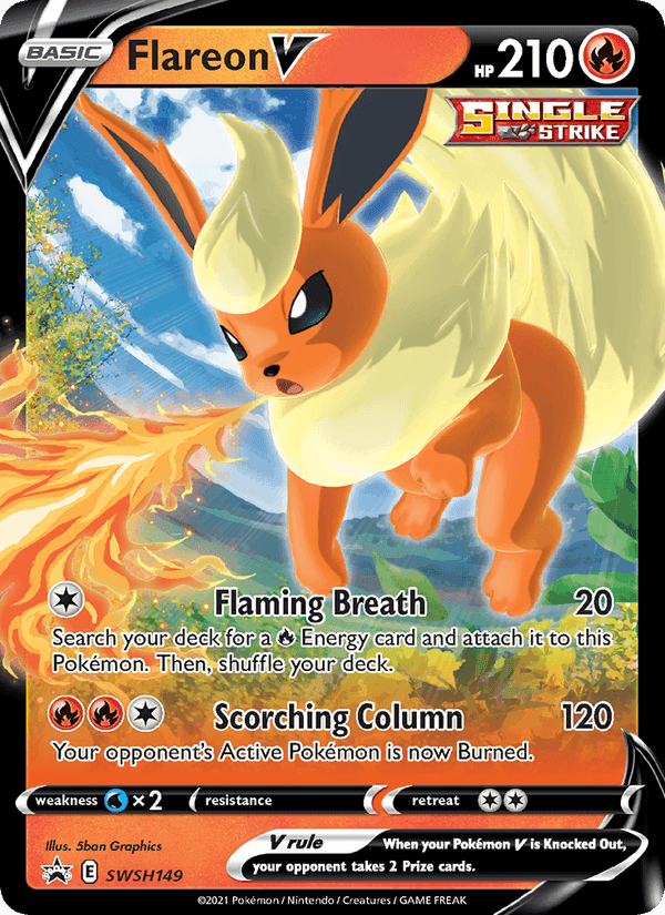 Flareon V, card SWSH149 from SWSH Black Star Promos