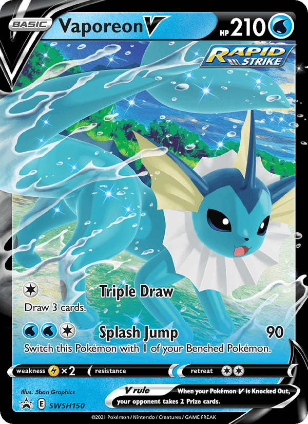 Vaporeon V, card SWSH150 from SWSH Black Star Promos