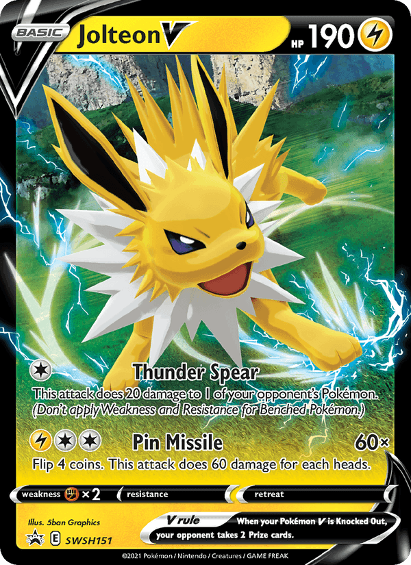 Jolteon V, card SWSH151 from SWSH Black Star Promos