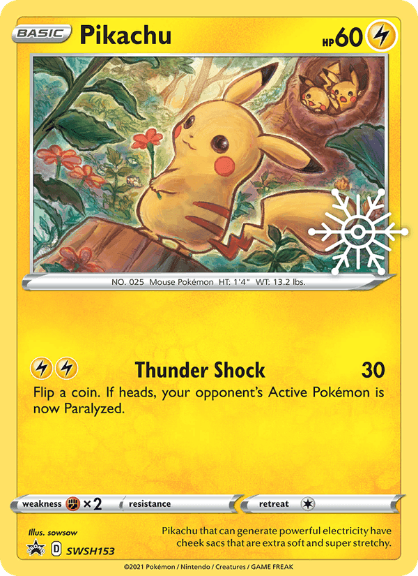 Pikachu, card SWSH153 from SWSH Black Star Promos