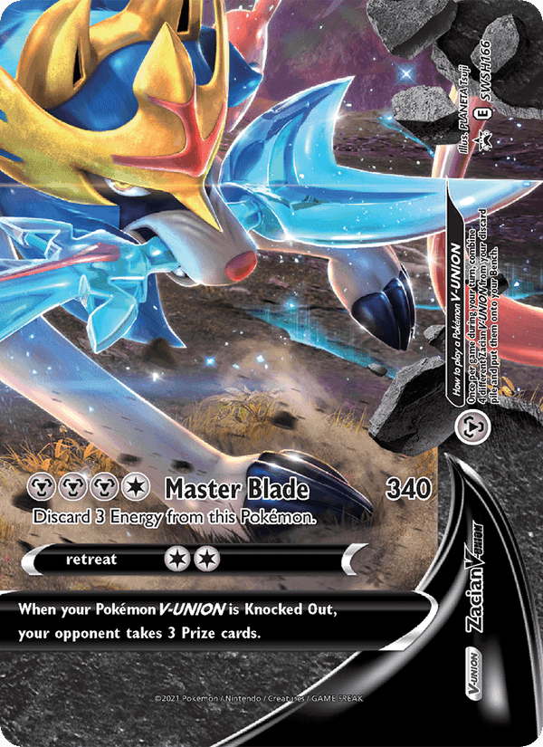 Zacian V-UNION, card SWSH166 from SWSH Black Star Promos