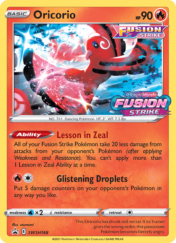 Oricorio, card SWSH168 from SWSH Black Star Promos