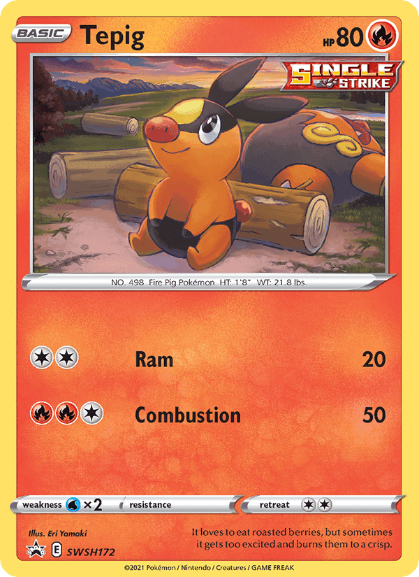 Tepig, card SWSH172 from SWSH Black Star Promos