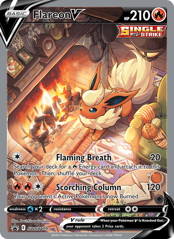 Flareon V, card SWSH179 from SWSH Black Star Promos