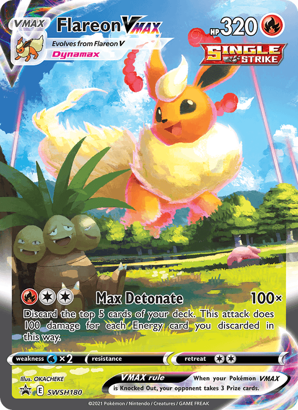 Flareon VMAX, card SWSH180 from SWSH Black Star Promos