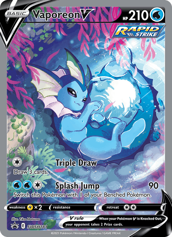 Vaporeon V, card SWSH181 from SWSH Black Star Promos