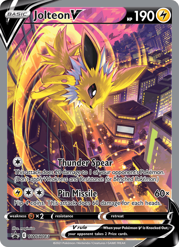 Jolteon V, card SWSH183 from SWSH Black Star Promos