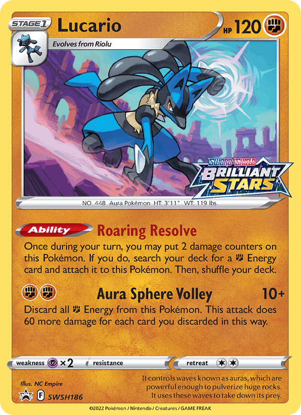 Lucario, card SWSH186 from SWSH Black Star Promos
