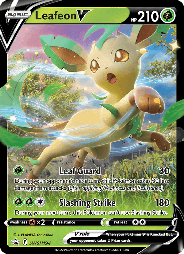 Leafeon V, card SWSH194 from SWSH Black Star Promos