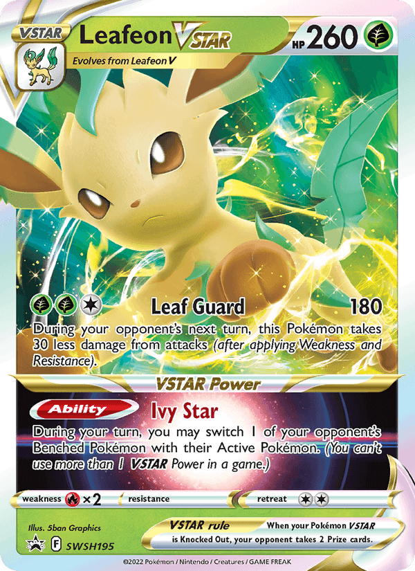 Leafeon VSTAR, card SWSH195 from SWSH Black Star Promos