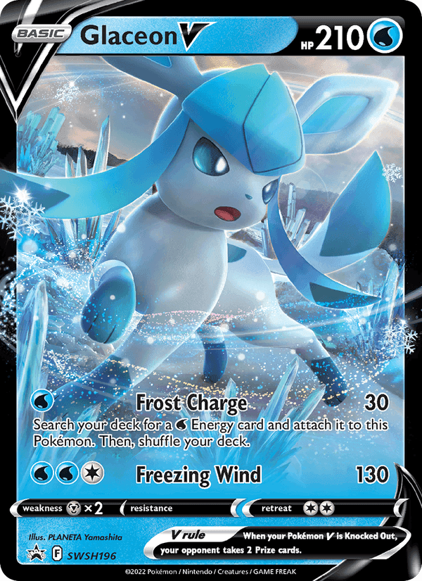 Glaceon V, card SWSH196 from SWSH Black Star Promos