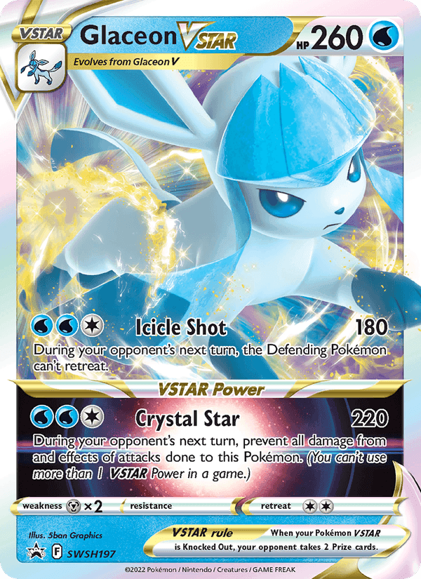 Glaceon VSTAR, card SWSH197 from SWSH Black Star Promos