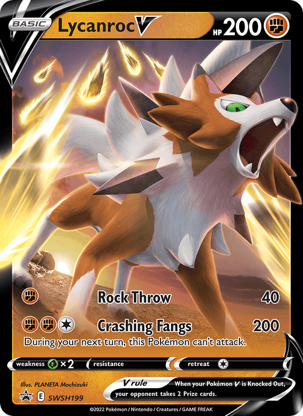 Lycanroc V, card SWSH199 from SWSH Black Star Promos