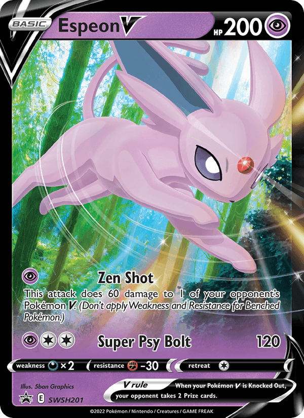 Espeon V, card SWSH201 from SWSH Black Star Promos