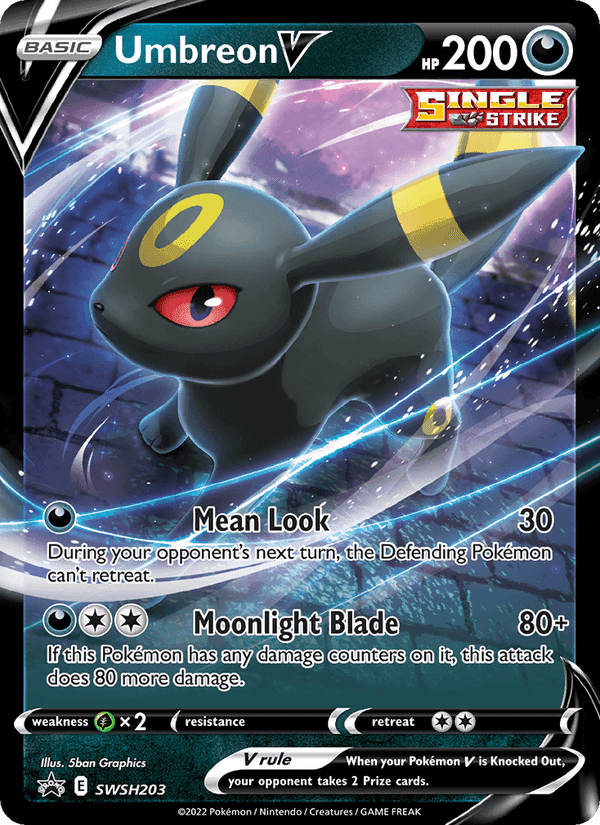 Umbreon V, card SWSH203 from SWSH Black Star Promos