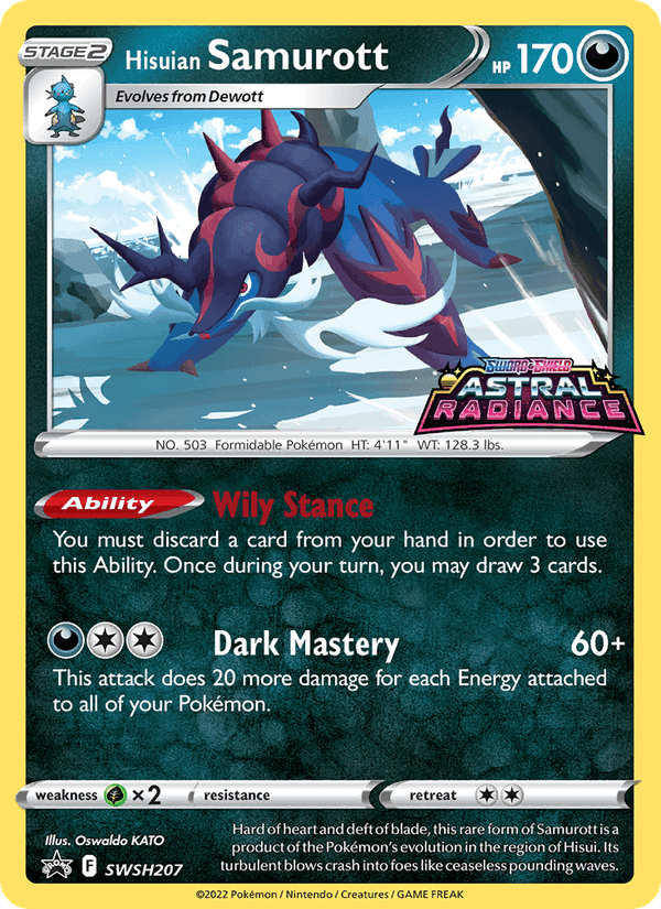 Hisuian Samurott, card SWSH207 from SWSH Black Star Promos