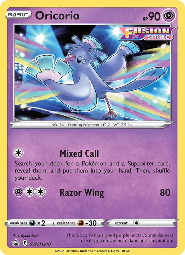 Oricorio, card SWSH210 from SWSH Black Star Promos