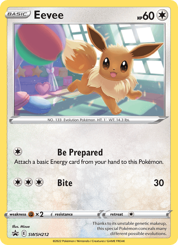 Eevee, card SWSH212 from SWSH Black Star Promos