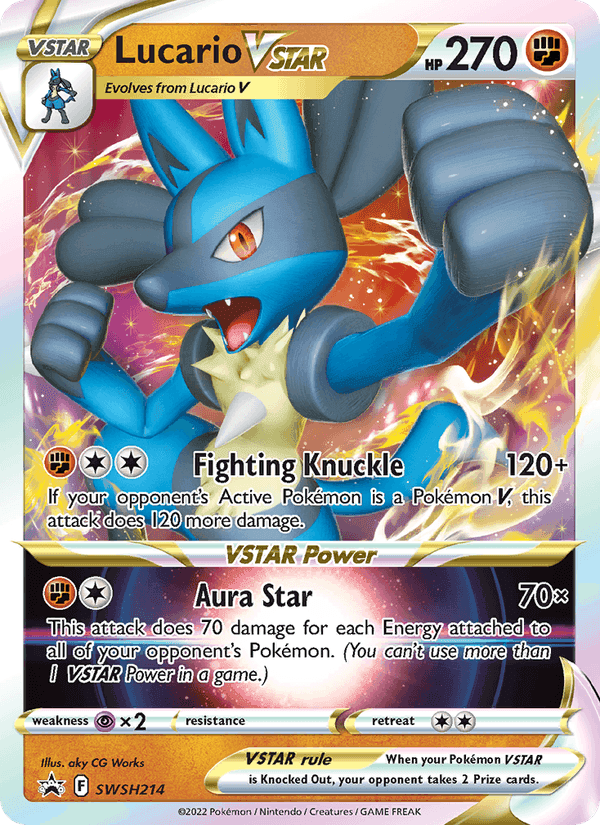 Lucario VSTAR, card SWSH214 from SWSH Black Star Promos