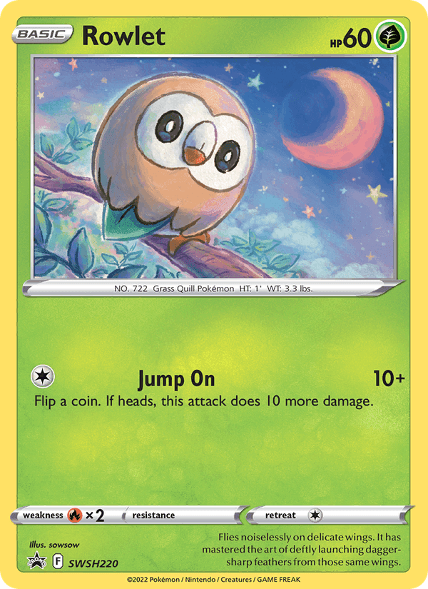 Rowlet, card SWSH220 from SWSH Black Star Promos