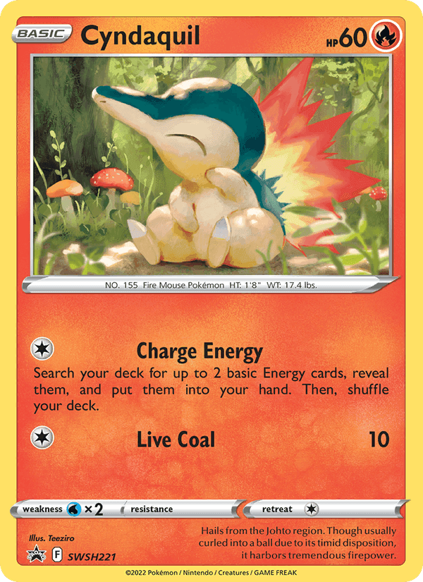 Cyndaquil, card SWSH221 from SWSH Black Star Promos