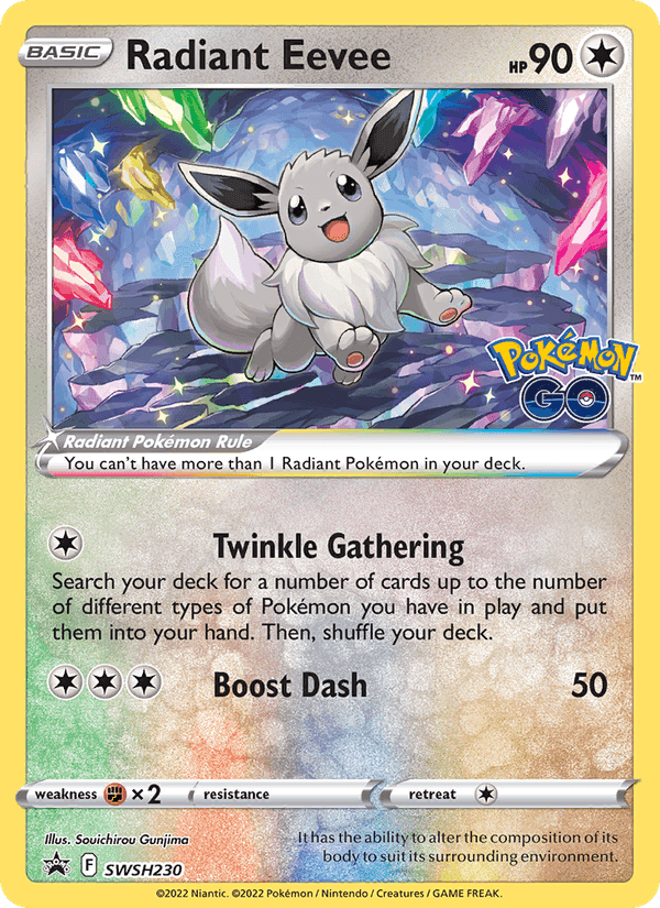 Radiant Eevee, card SWSH230 from SWSH Black Star Promos