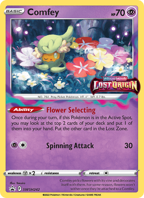 Comfey, card SWSH242 from SWSH Black Star Promos
