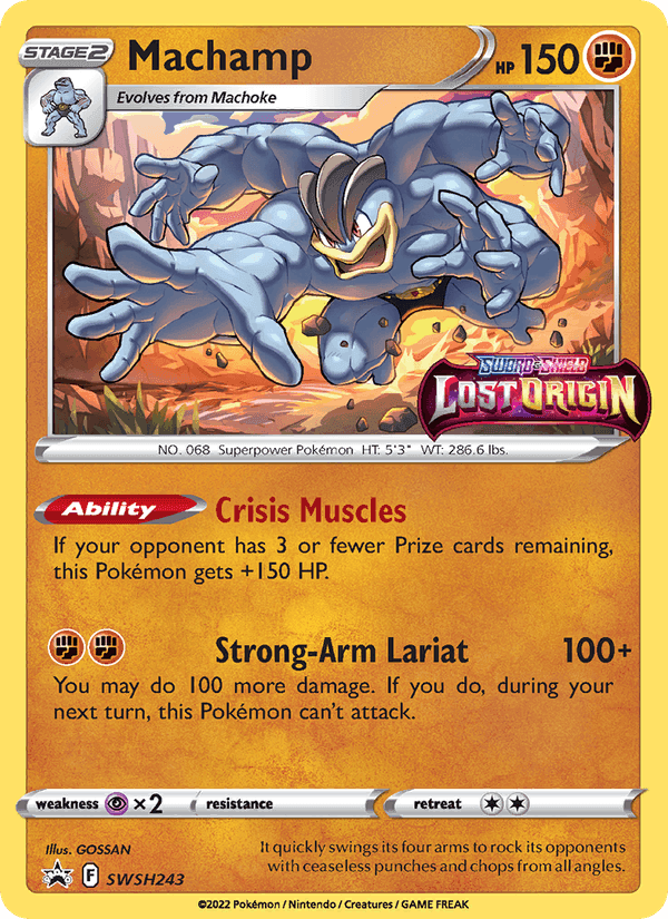 Machamp, card SWSH243 from SWSH Black Star Promos