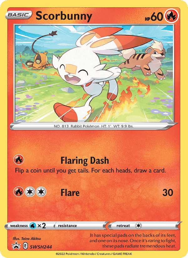 Scorbunny, card SWSH244 from SWSH Black Star Promos