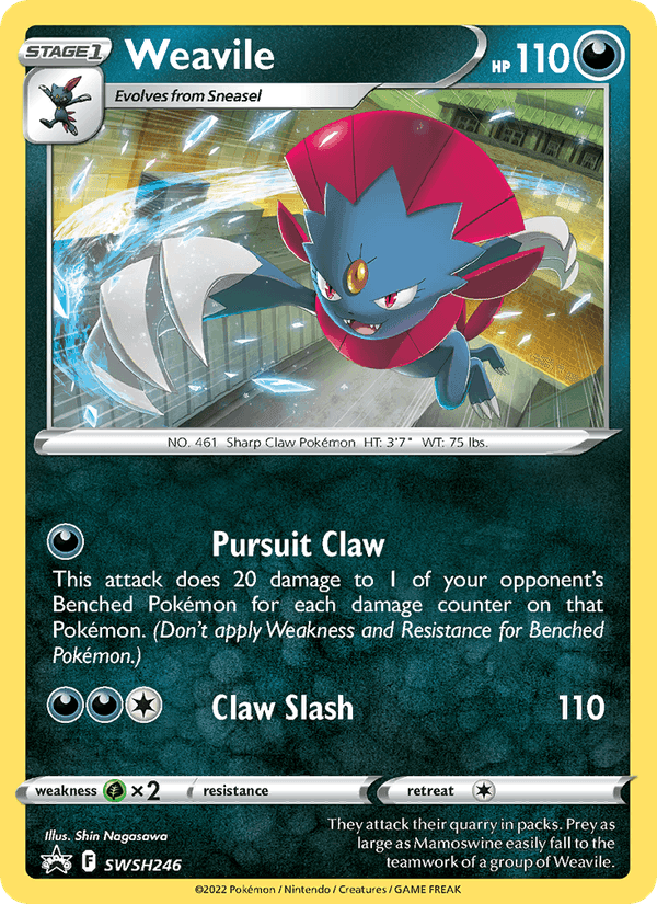 Weavile, card SWSH246 from SWSH Black Star Promos