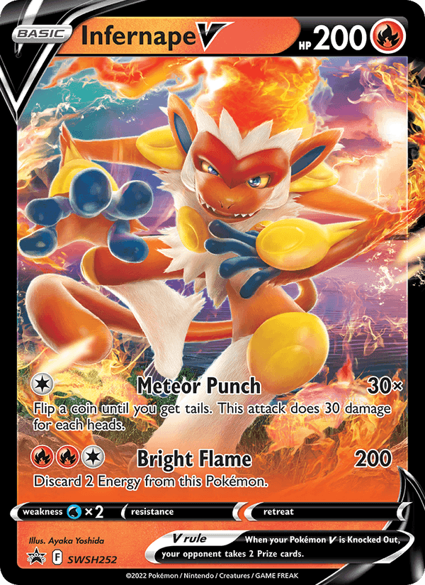 Infernape V, card SWSH252 from SWSH Black Star Promos