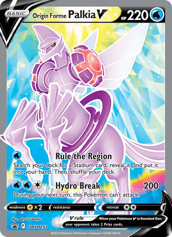 Origin Forme Palkia V, card SWSH253 from SWSH Black Star Promos