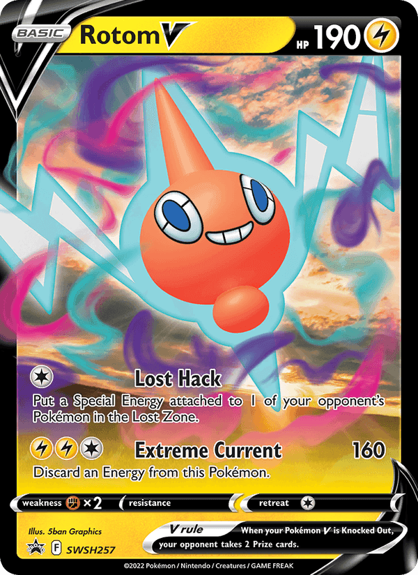 Rotom V, card SWSH257 from SWSH Black Star Promos