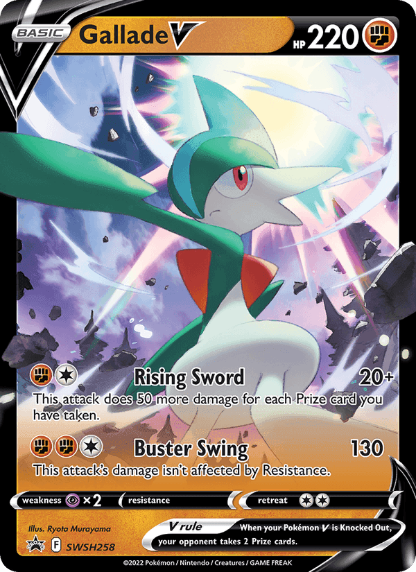 Gallade V, card SWSH258 from SWSH Black Star Promos