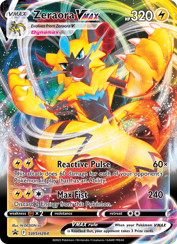 Zeraora VMAX, card SWSH264 from SWSH Black Star Promos