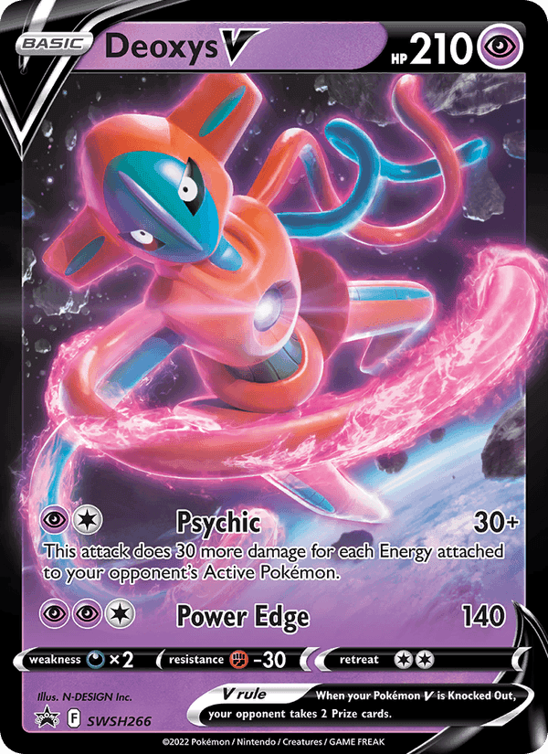 Deoxys V, card SWSH266 from SWSH Black Star Promos