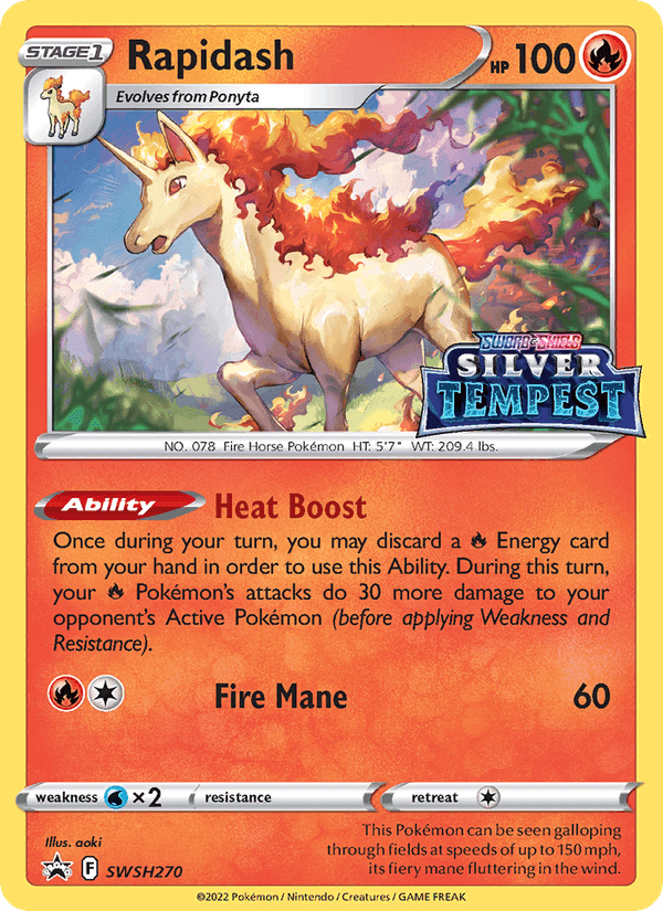 Rapidash, card SWSH270 from SWSH Black Star Promos