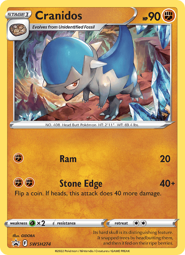 Cranidos, card SWSH274 from SWSH Black Star Promos