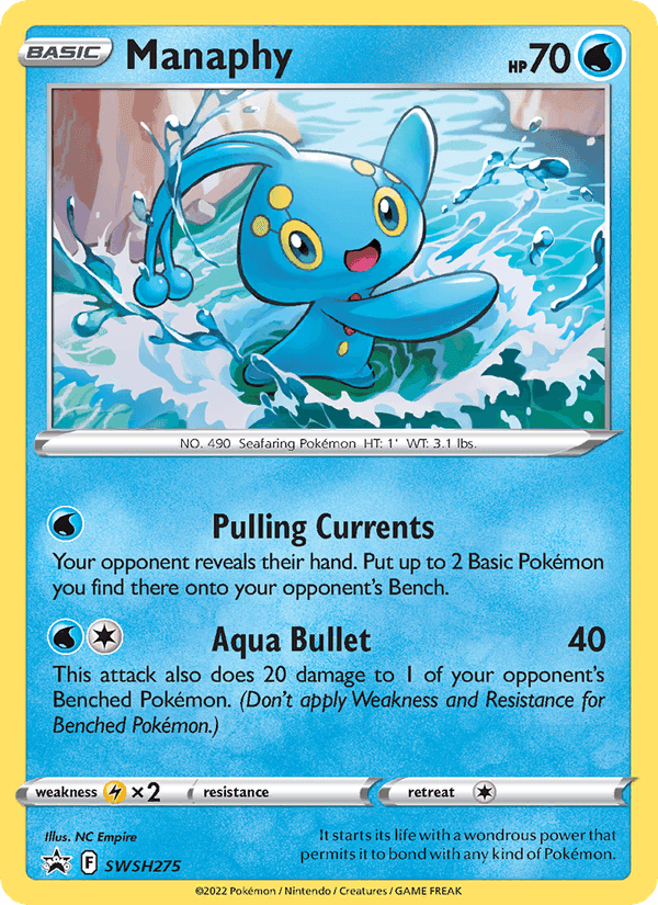 Manaphy, card SWSH275 from SWSH Black Star Promos