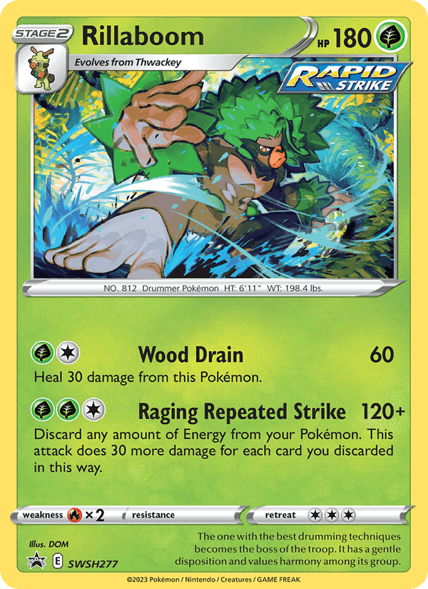 Rillaboom, card SWSH277 from SWSH Black Star Promos