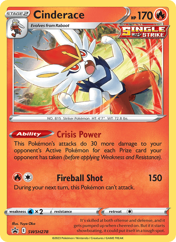 Cinderace, card SWSH278 from SWSH Black Star Promos