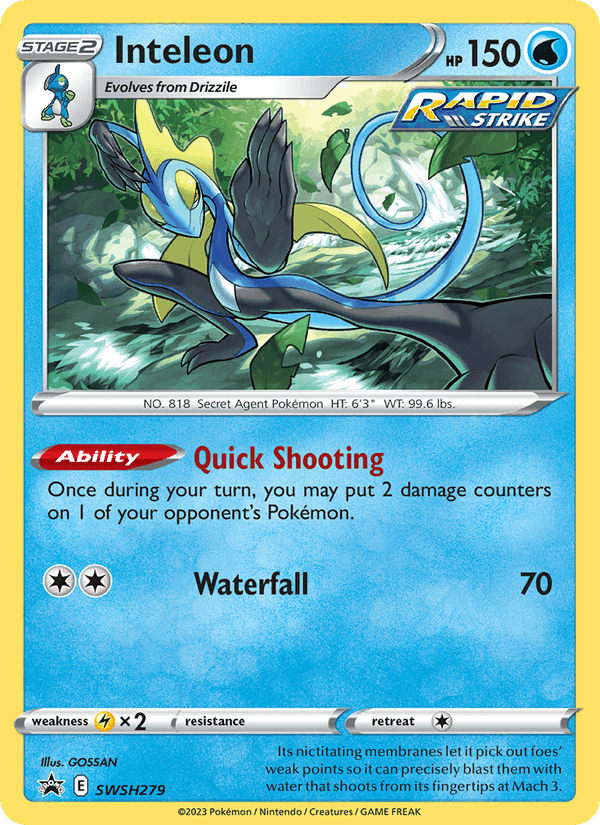 Inteleon, card SWSH279 from SWSH Black Star Promos