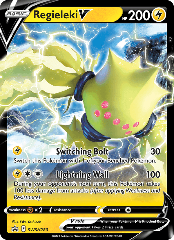 Regieleki V, card SWSH280 from SWSH Black Star Promos