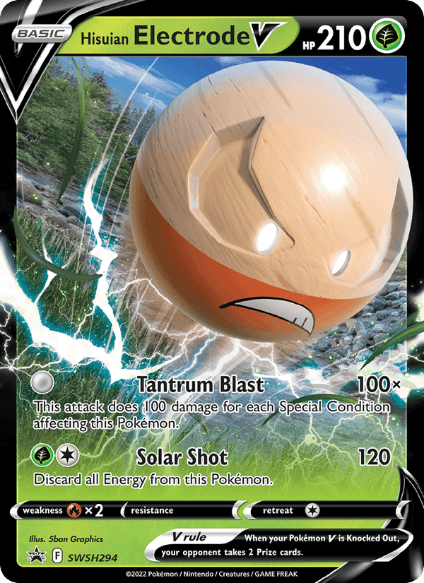 Hisuian Electrode V, card SWSH294 from SWSH Black Star Promos