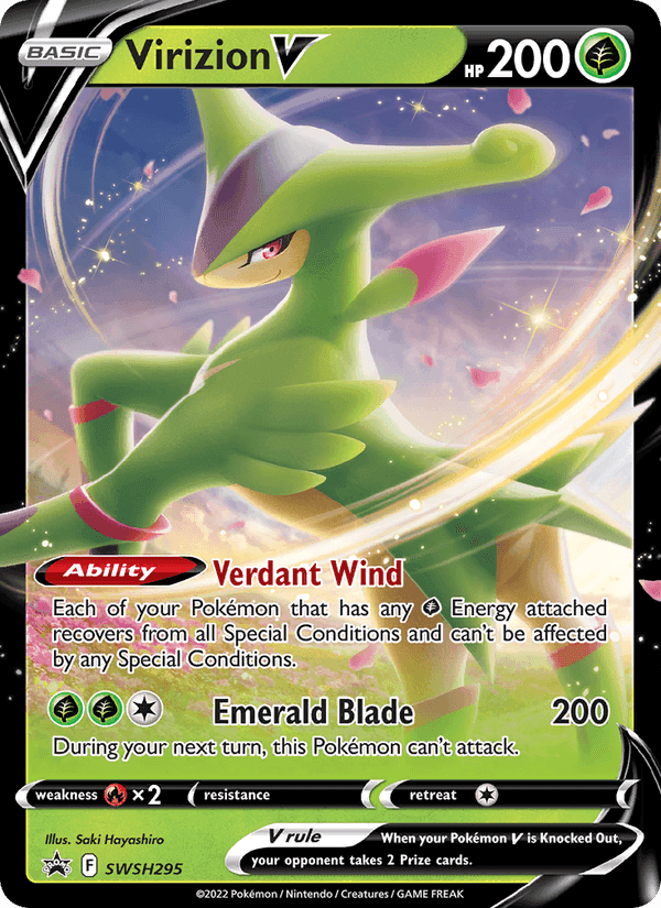 Virizion V, card SWSH295 from SWSH Black Star Promos