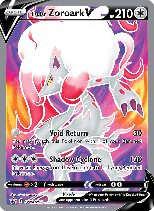 Hisuian Zoroark V, card SWSH297 from SWSH Black Star Promos