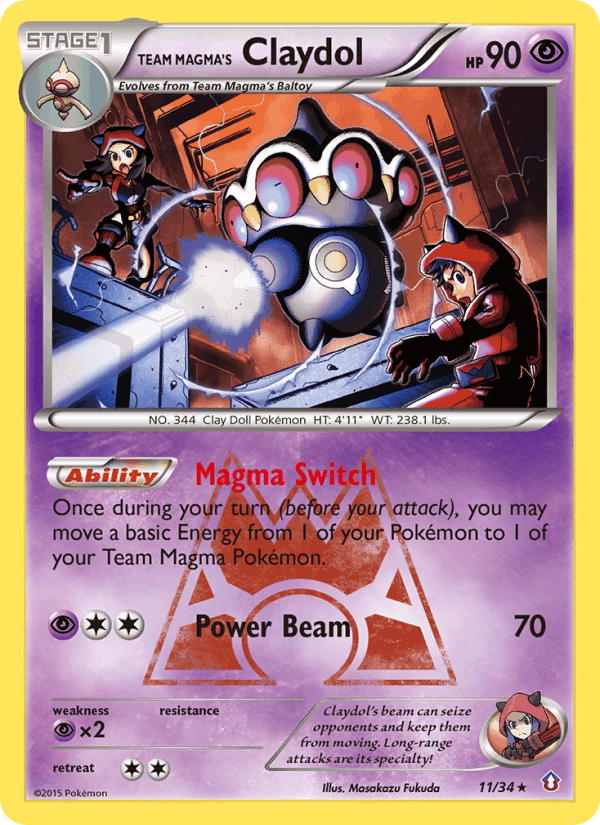 Team Magma's Claydol, carta 11 de Double Crisis